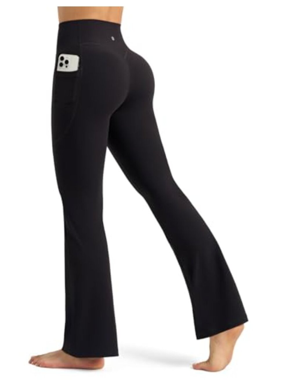 Flared Yoga Leggings with Pockets High Waisted Tummy Control Workout Pants